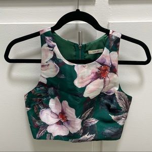 San Joy Flower Crop Top - Green